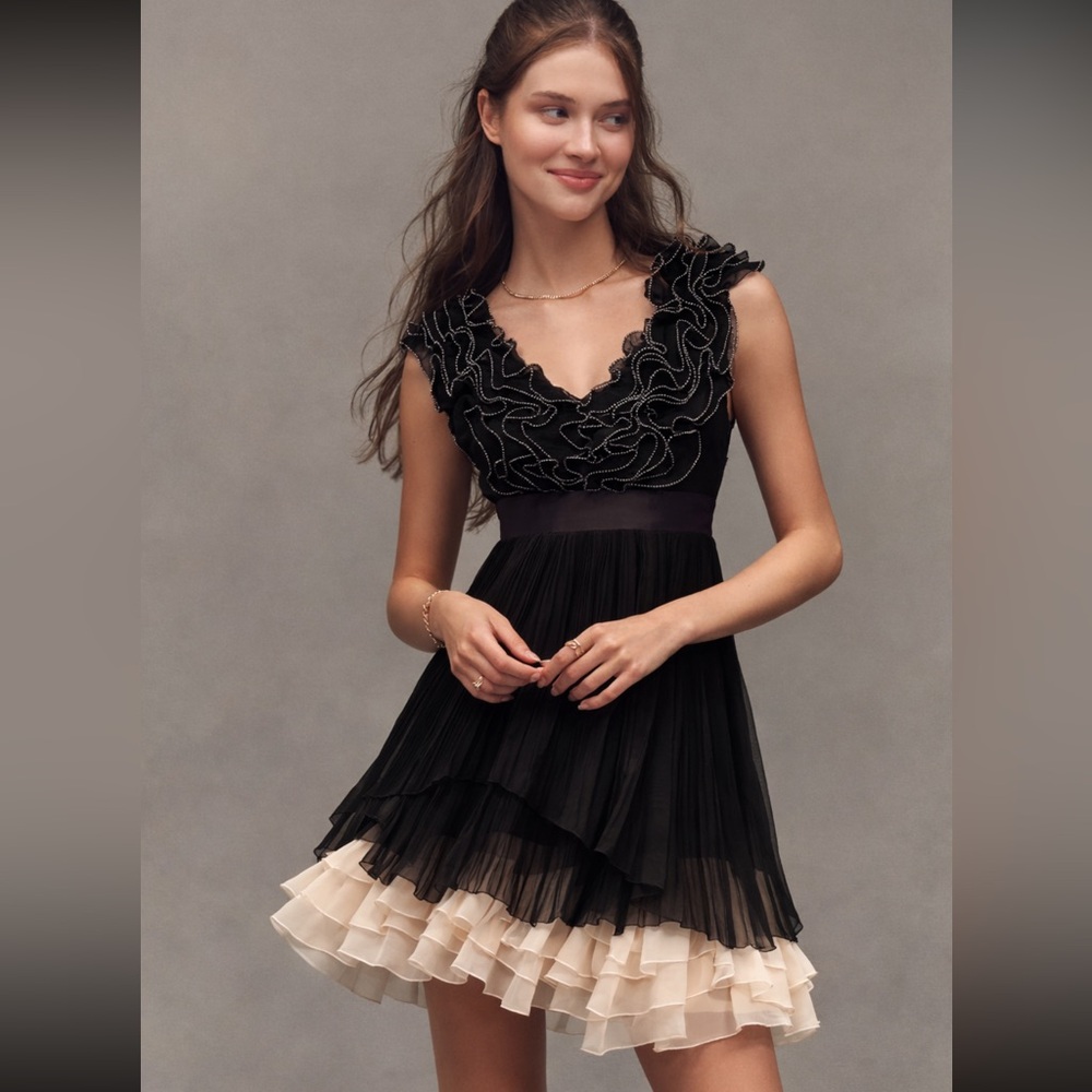 Anthropologie RYU Layered Ruffle Chiffon Dress